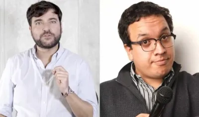 El Alcalde Jaime Pumarejo y el comediante Gabriel Murillo.