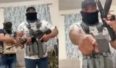 Hombres armados cuando lanzaban las amenazas.