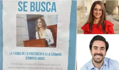 Este fue el cartel que pegó Gabriel Santos con la imagen de Jennifer Arias.