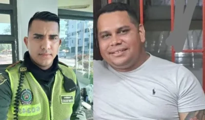 Los patrulleros Hernán David Vásquez Escorcia y Carlos Andrés Escorcia.