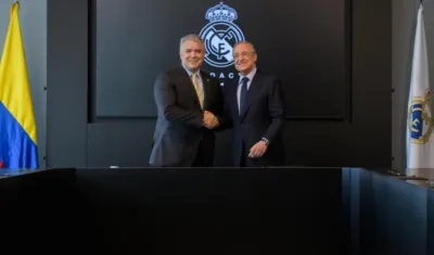 El Presidente Iván Duque y Florentino Pérez.