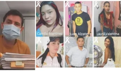 Enrique Vives Caballero y las víctimas de la tragedia.