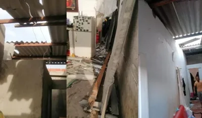 Viviendas afectadas por el vendaval. 