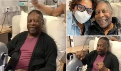 Pelé en una sesión de fisioterapia.