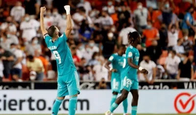 La celebración de Karim Benzema.