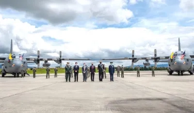 Los dos aviones Hércules C-130.