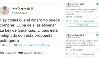 Los trinos de Iván Duque.