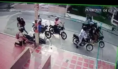 Momento en que se registró el atraco. 