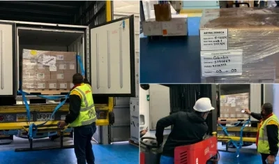 Llegada de vacunas de AstraZeneca a las bodegas del Ministerio de Salud.