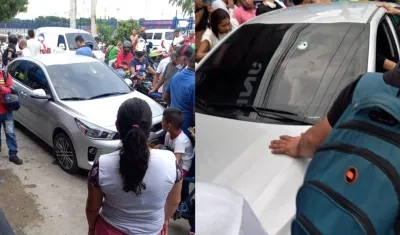 Vehículo impactado en el vidrio panorámico. 