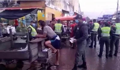 El Gaula de la Policía en el sector de Barranquillita. 