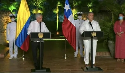 Presidente de Chile, Sebastián Piñera; y el de Colombia, Iván Duque.