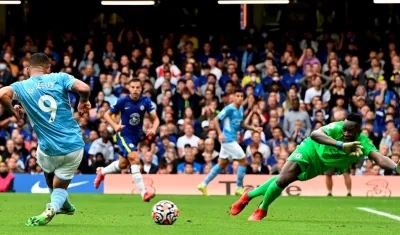 Momento del gol de Gabriel Jesús.