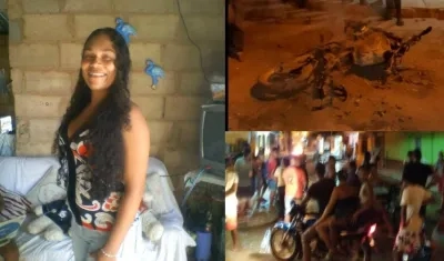 Carmen Alicia Munive (izquierda); y asonada tras su crimen, derecha. 