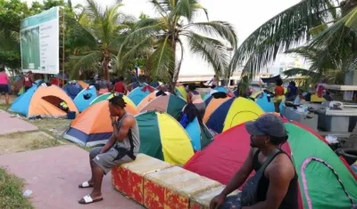 Ciudadanos haitianos en Necoclí. 