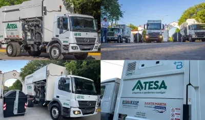 Imágenes de los vehículos y contenedores.