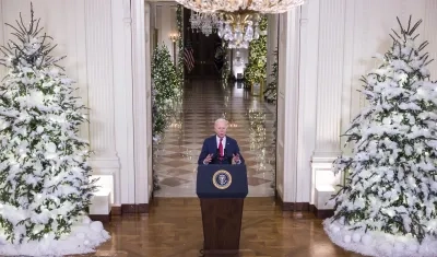 El presidente Joe Biden en su mensaje de Navidad para los norteamericanos.