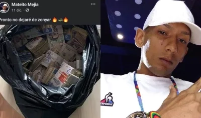 Mateo Mejía Molina y la publicación.