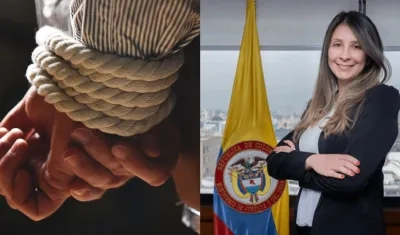 Imagen de referencia y la secretaria general del MinJusticia, Helen Ortiz.
