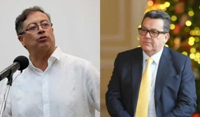 El Presidente Gustavo Petro y el presidente de Colpensiones Jaime Dussán. 