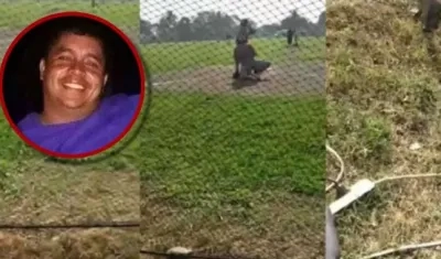 Rafael Morales en la cancha en donde cayó a manos de hombre armado.