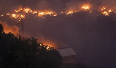 Casas afectadas por el incendio.