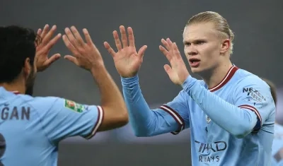 Erling Haaland marcó el primer gol del Manchester City.