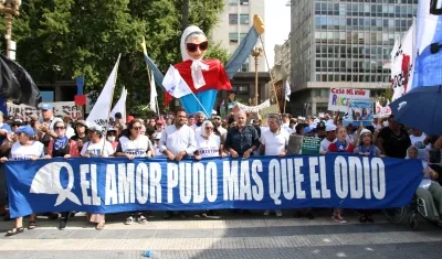 Marcha de las Abuelas de la Plaza de Mayo, en Buenos Aires.