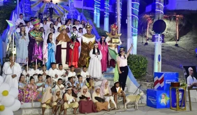 Sesenta artistas participaron en la escenificación del nacimiento en Belén