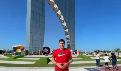 Juan Cruz Real visitando la 'Ventaja de Campeones'. 