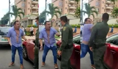 Agresión a policía en Ibagué.