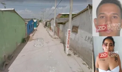 Imagen referencial del lugar y 'El mello' y 'Paola', presuntos homicidas.