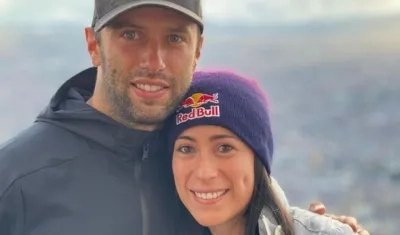 Mariana Pajón y su esposo Vincent Pelluard. 