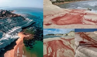 Acantilados icónicos de Scala dei Turchi de Italia desfigurados por vándalos.