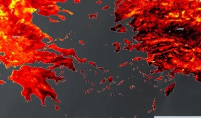 Ola de calor en Europa vista por Copernicus.