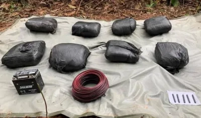 Material explosivo incautado.