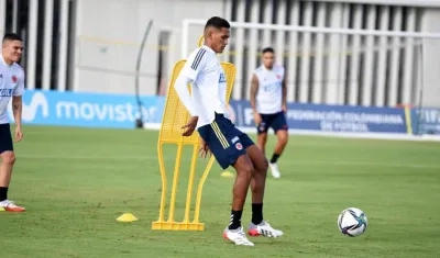 Homer Martínez, jugador de Junior, en la Selección Colombia. 