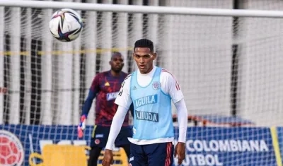 Homer Martínez, jugador de Junior, en la Selección Colombia. 