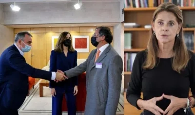Enrique Santiago, Gustavo Petro y Marta Lucía Ramírez.
