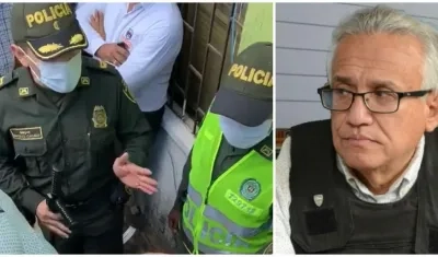 Policía y el secretario Adolfo Bula.