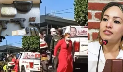 Elementos encontrados en la camioneta en la que estaba la concejala Gloria Estrada.