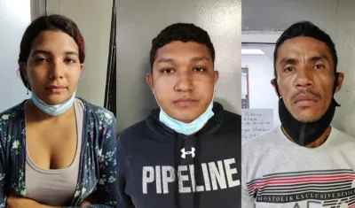 Los tres capturados por las autoridades.