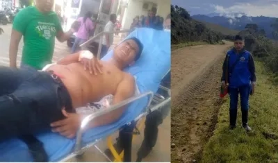 Indígena herido en Las Delicias. En la otra foto el niño indígena asesinado.