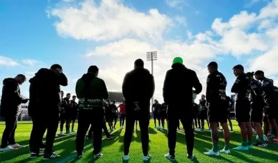Jugadores bolivianos en un entrenamiento. 