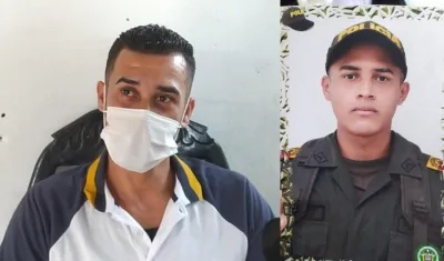 John Mario Velásquez, padre del auxiliar de Policía fallecido Jeitin Alberto Velasquez Castro. 