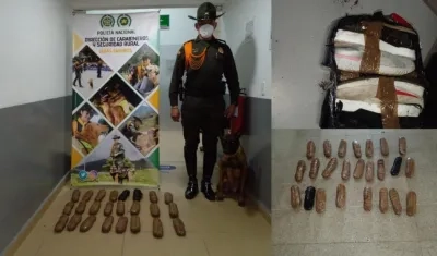 Droga hallada en encomienda. 