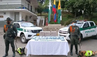 Marihuana incautada mezclada con chocolate.
