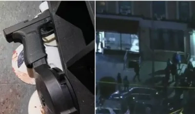 Foto del arma usada por el homicida del policía en el tiroteo.