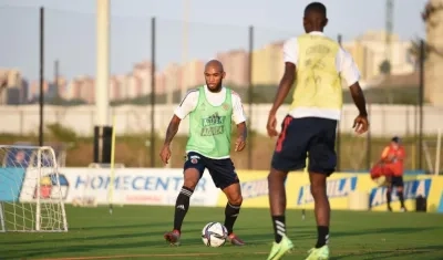 Freddy Hinestroza durante el entrenamiento con Colombia. 