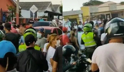 Momento en que el herido era trasladado a un centro asistencial. 